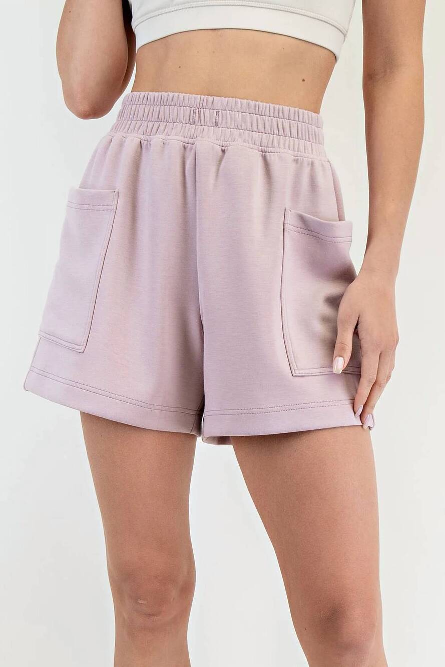 NEW RAE MODE modal scuba patch pocket shorts in lilac